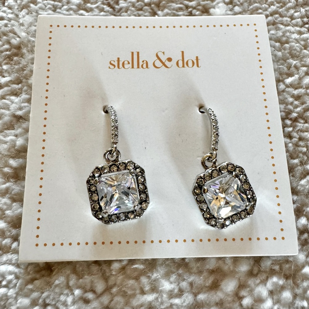 Rhinestone wired earrings/ Stella and Dot / NEVER BEEN WORN